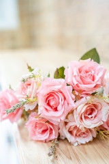 Pink roses bouquet