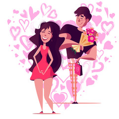 Card love with pink heart