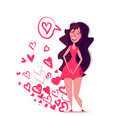 Inspirational quote about love. Typography card with white background