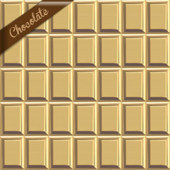 Seamless background. Texture of white chocolate with a pattern of a cell. 3D vector. High detailed realistic illustration