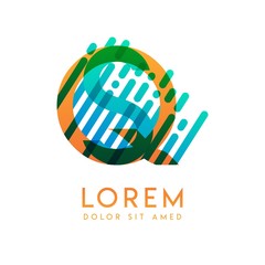 SQ logo with the theme of galaxy speed and style that is suitable for creative and business industries. QS Letter Logo design for all webpage media and mobile, simple, modern and colorful.