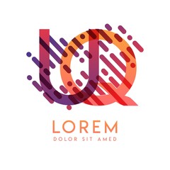 UQ logo with the theme of galaxy speed and style that is suitable for creative and business industries. QU Letter Logo design for all webpage media and mobile, simple, modern and colorful.