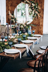 Wedding table decoration and setting