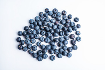 Blueberry on white background