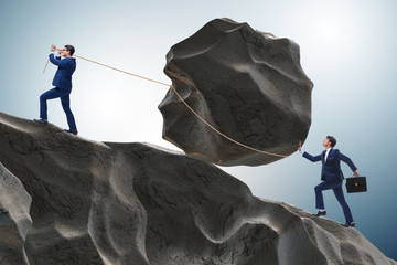 Concept of businessman with high determination