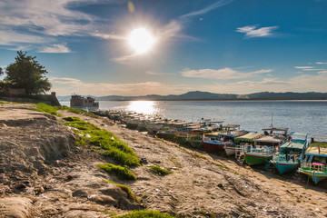 Boote am Irrawaddy