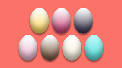 eggs with trendy colors of the year 2019