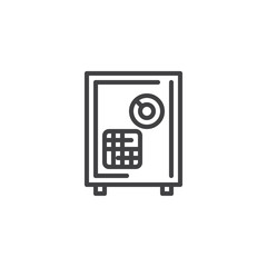 Safe box line icon. linear style sign for mobile concept and web design. Bank safe outline vector icon. Symbol, logo illustration. Pixel perfect vector graphics