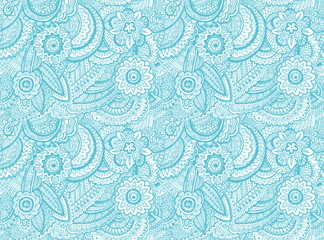 Decorative hand drawn doodle nature ornamental curl vector sketchy seamless pattern