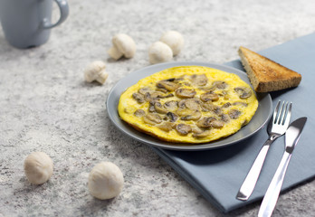 breakfast omelette with mushrooms