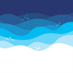 Blue wave abstract vector background illustration