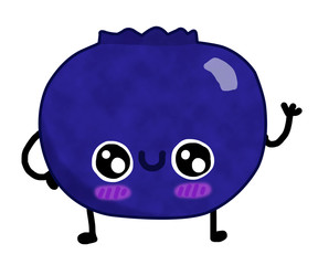 Kawaii blueberry with face and legs