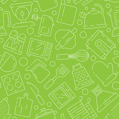 Kitchen pattern. Cooking items baking food spoon fork knife pictures for seamless print texture vector design. Illustration of cooking seamless pattern, kitchen cutlery tool