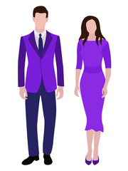 Fototapeta premium Business people man and woman human resources flat vector
