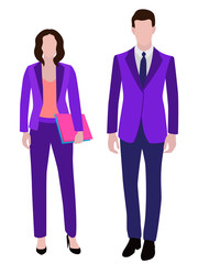 Business people man and woman human resources flat vector