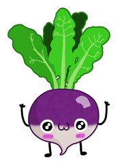 Kawaii vegetable swede with face and legs
