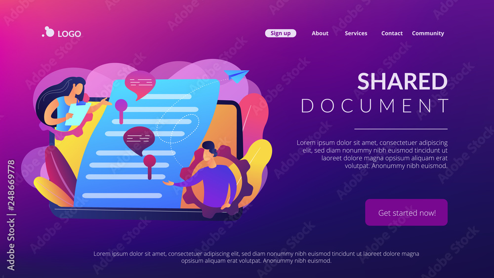 Wall mural business team editing shared document on laptop online. shared document, shared folder access, colla
