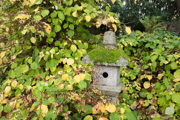 Japanese stone lanterns in Sapokka park in Kotka, Finland