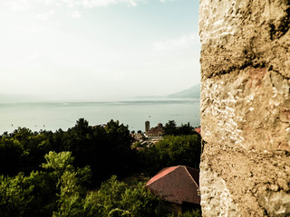 Landscape of Ochrid Lake, Macedonia.