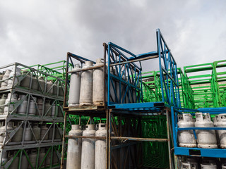 green gas cage with gas balloons industrial 