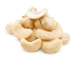 cashew nut isolated on white background, clipping path, full depth of field