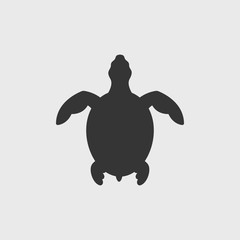 Sea turtle silhouette vector illustration