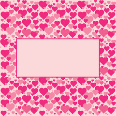 Hearts pattern, symbol background. Valentine's day and Mother's day card prink, pink, red colors. Love banner Illustration. Wedding greeting card