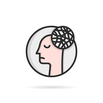 recommend clip art: thin line head like depression chaos