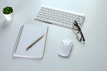 Workspace desktop, documents on the office table