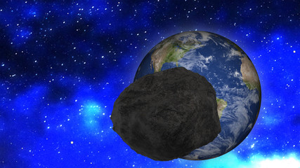 View of planets from space during meteorite. Elements of this image furnished by NASA