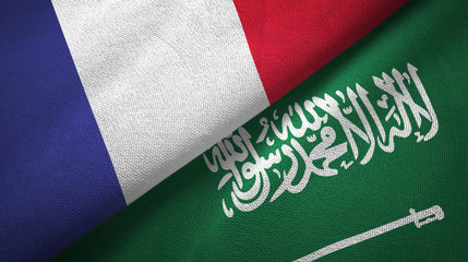 France and Saudi Arabia two flags textile cloth