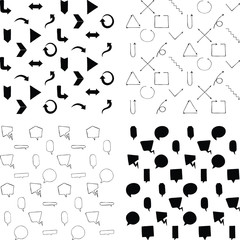 Set of hand drawn seamless patterns. Trendy design.