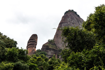 Obraz premium Yang Yuan Stone of the famous Mount Danxia, Guangdong, China