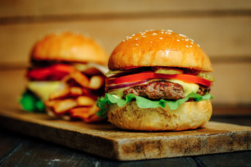 Classic American Burger with Sauce