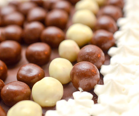 sweet chocolate balls, candies, sweet food