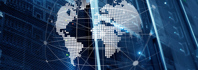 3D Earth as telecommunication and internet technology concept.