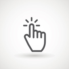 Hand clicking icon, click stock vector illustration flat design Clicking finger icon, hand pointer.