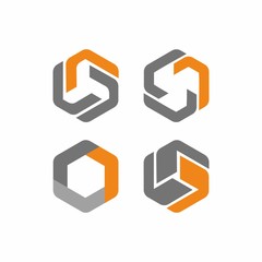 Abstract hexagon logo design template vector illustration