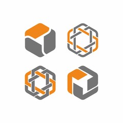 Obraz premium Abstract hexagon logo design template vector illustration