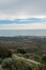 The sea from the top of the mountain in the sierra de irta