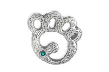 Unique bear foot pendant also used by the gay LGBT Bear community as their symbol in shades of brown