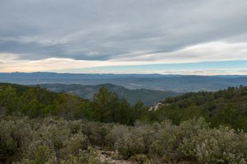 Fototapeta na wymiar The mountains of the sierra de irta in Alcocebre