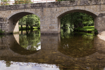 Fototapeta premium Old stone bridge for a highway