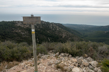 The sea from the top of the mountain in the sierra de irta