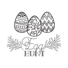 egg hunt label isolated icon
