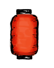 提灯　ちょうちん　赤提灯　赤ちょうちん　フレーム　コピースペース　ベクター　手書き　手描き © 詩織