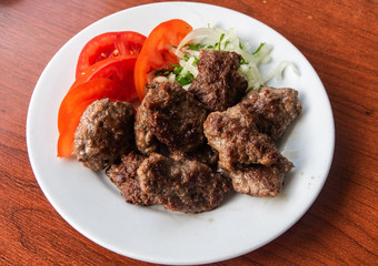 Macedonian-Albanian style kofte meatballs