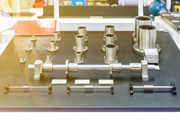 many size of high quality and precision linear bushing drive or slide bar and lead ball bearing of machine on table for industrial work