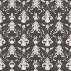 Obraz premium Stylized ornamental flowers in vintage style