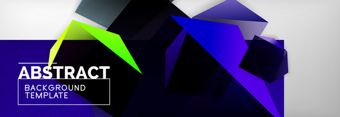 Dark 3d triangular low poly shapes abstract background